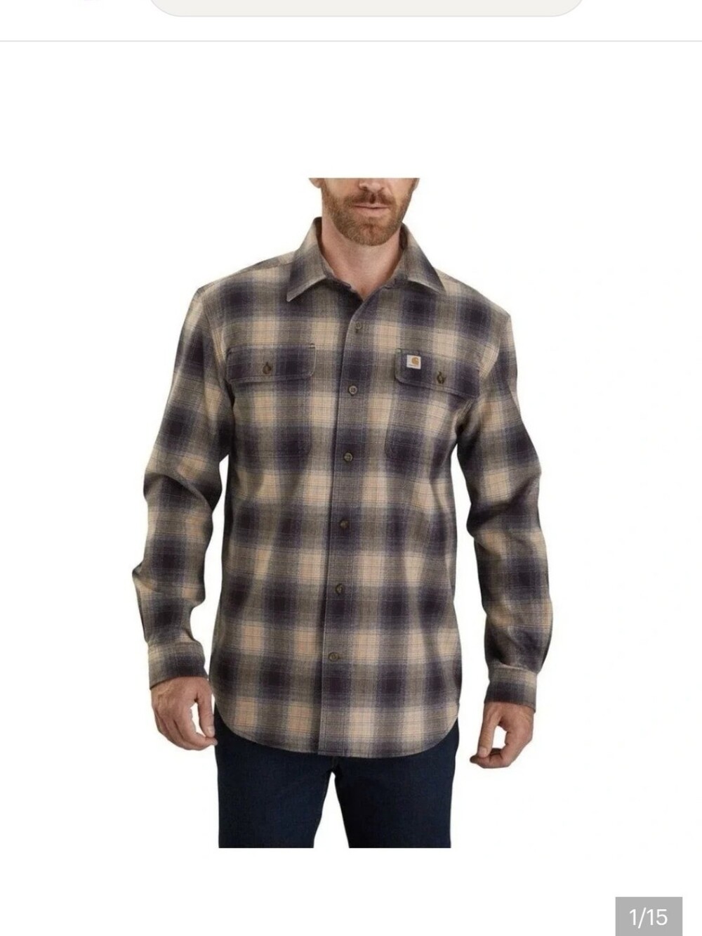 Carhartt Original Fit Plaid Flannel Shirt Men’s XL Tall Cotton. Like New